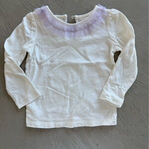 Janie and Jack Cream Top with Lavender Detail